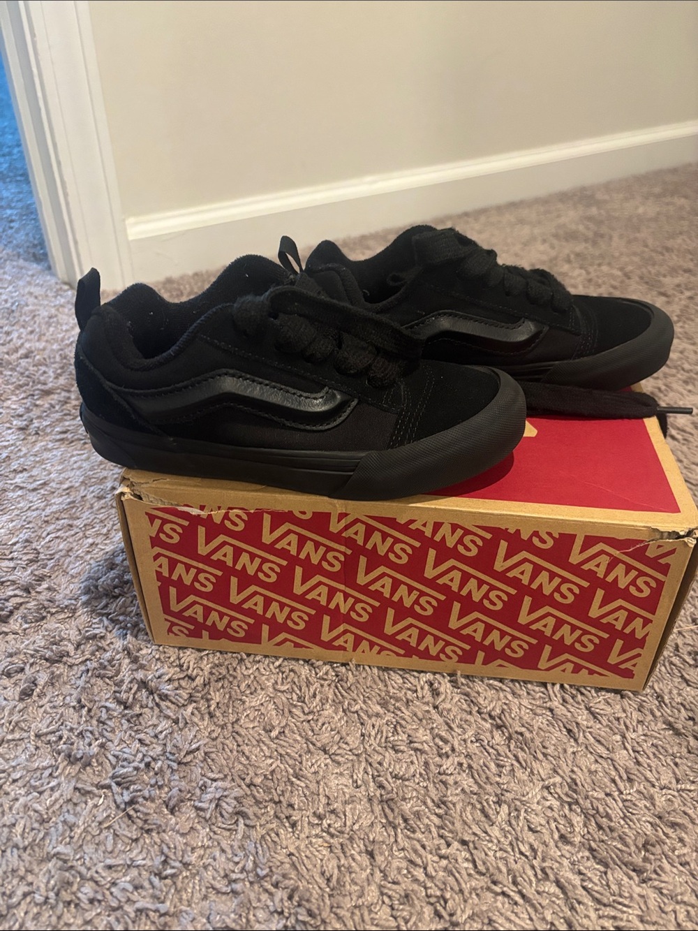Vans Kids Black Low-Top Skate Sneakers